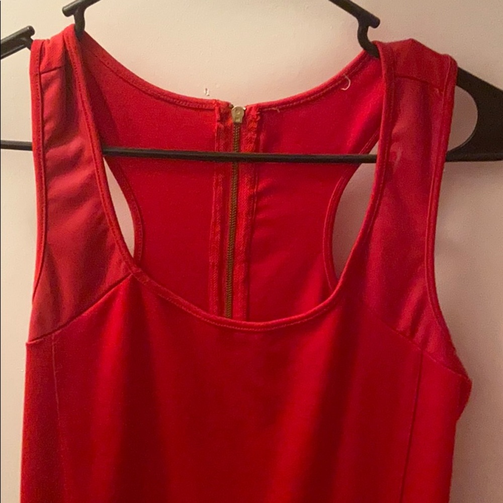 Red racer back dress